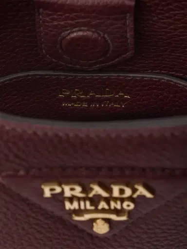 Prada Women's Mini Leather Shoulder Bag - Dark Red | Thumbnail 5 Prada Women's Mini Leather Shoulder Bag - Dark Red | Thumbnail 5