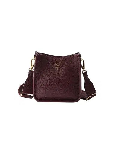 Prada Women's Mini Leather Shoulder Bag - Dark Red | Thumbnail 1 Prada Women's Mini Leather Shoulder Bag - Dark Red | Thumbnail 1