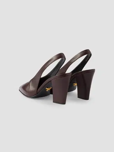 Prada Women's Leather Slingback Pumps - Brown | Thumbnail 3 Prada Women's Leather Slingback Pumps - Brown | Thumbnail 3