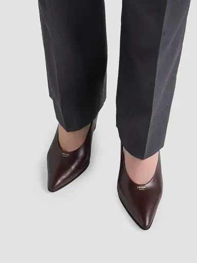 Prada Women's Leather Slingback Pumps - Brown | Thumbnail 6 Prada Women's Leather Slingback Pumps - Brown | Thumbnail 6