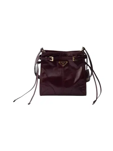 Prada Women's Bonnie Leather Mini Shoulder Bag - Dark Red | Thumbnail 1 Prada Women's Bonnie Leather Mini Shoulder Bag - Dark Red | Thumbnail 1