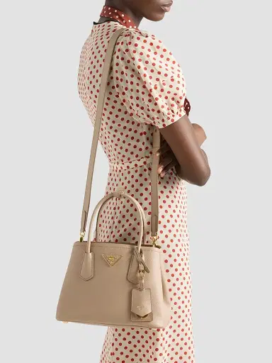 Prada Women's Small Double Saffiano Leather Bag | Thumbnail 2 Prada Women's Small Double Saffiano Leather Bag | Thumbnail 2