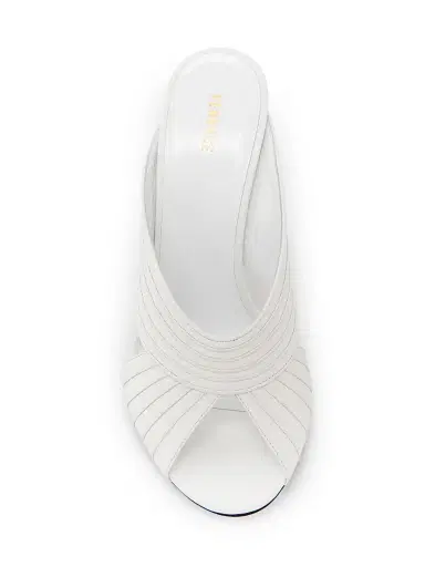 Versace Women's Medusa 90MM Leather Mules - White Gold | Thumbnail 5 Versace Women's Medusa 90MM Leather Mules - White Gold | Thumbnail 5