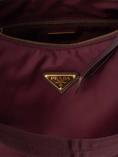 Prada Women's Explore Re-Nylon and Leather Shoulder Bag - Dark Red | Thumbnail 4 Prada Women's Explore Re-Nylon and Leather Shoulder Bag - Dark Red | Thumbnail 4