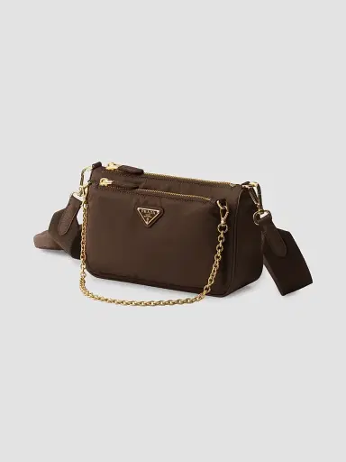 Prada Women's Re-Nylon and Saffiano Leather Mini Shoulder Bag | Thumbnail 2 Prada Women's Re-Nylon and Saffiano Leather Mini Shoulder Bag | Thumbnail 2