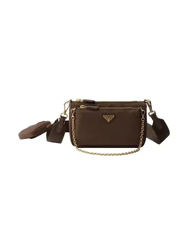 Prada Women's Re-Nylon and Saffiano Leather Mini Shoulder Bag | Thumbnail 1 Prada Women's Re-Nylon and Saffiano Leather Mini Shoulder Bag | Thumbnail 1