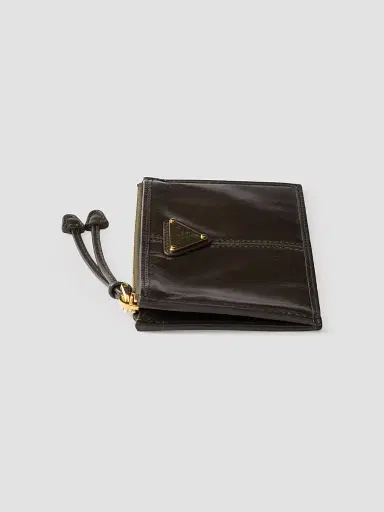Prada Women's Leather Card Holder with Zipper - Green | Thumbnail 3 Prada Women's Leather Card Holder with Zipper - Green | Thumbnail 3