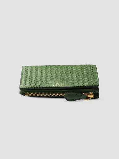 Prada Women's Woven Madras Leather Wallet - Green | Thumbnail 4 Prada Women's Woven Madras Leather Wallet - Green | Thumbnail 4