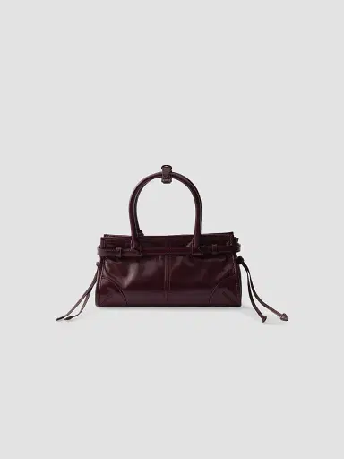 Prada Women's Bonnie Leather Top Handle Bag - Dark Red | Thumbnail 3 Prada Women's Bonnie Leather Top Handle Bag - Dark Red | Thumbnail 3