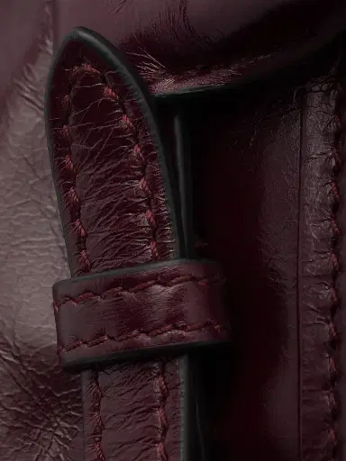 Prada Women's Bonnie Leather Top Handle Bag - Dark Red | Thumbnail 5 Prada Women's Bonnie Leather Top Handle Bag - Dark Red | Thumbnail 5