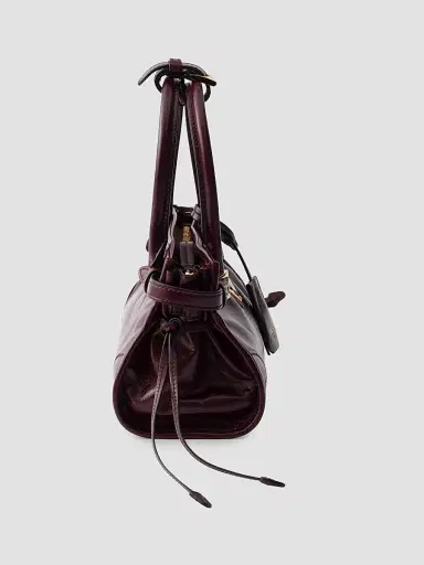 Prada Women's Bonnie Leather Top Handle Bag - Dark Red | Thumbnail 6 Prada Women's Bonnie Leather Top Handle Bag - Dark Red | Thumbnail 6