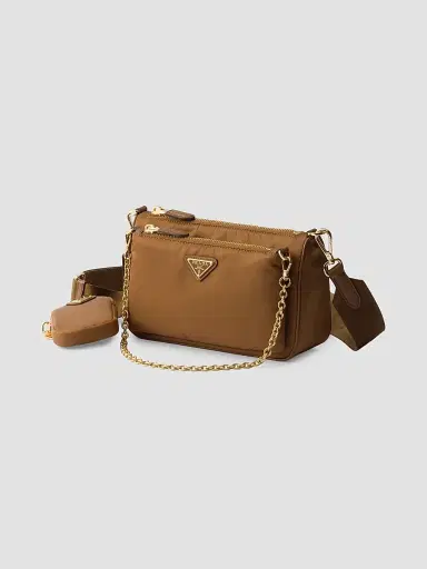 Prada Women's Re-Nylon and Saffiano Leather Mini Shoulder Bag | Thumbnail 2 Prada Women's Re-Nylon and Saffiano Leather Mini Shoulder Bag | Thumbnail 2