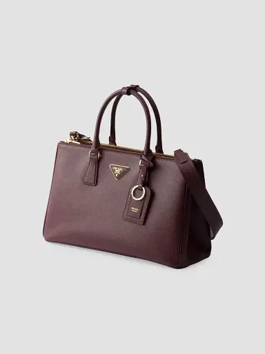 Prada Women's Galleria Saffiano Leather Tote Bag - Dark Red | Thumbnail 2 Prada Women's Galleria Saffiano Leather Tote Bag - Dark Red | Thumbnail 2