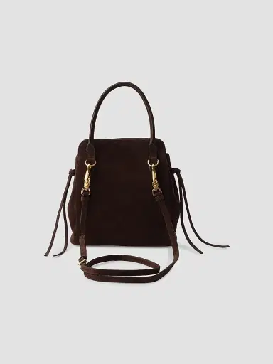 Prada Women's Carry Mini Suede Handbag - Brown | Thumbnail 3 Prada Women's Carry Mini Suede Handbag - Brown | Thumbnail 3