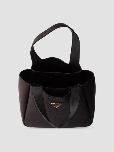 Prada Women's Leather Tote Bag - Dark Brown | Thumbnail 5 Prada Women's Leather Tote Bag - Dark Brown | Thumbnail 5