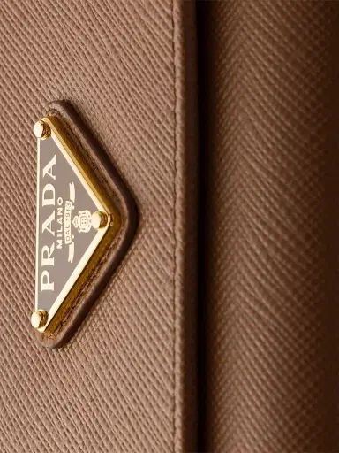 Prada Women's Saffiano Leather Wallet with Shoulder Strap - Brown Gold | Thumbnail 5 Prada Women's Saffiano Leather Wallet with Shoulder Strap - Brown Gold | Thumbnail 5