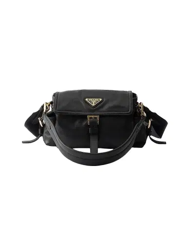 Prada Women's Explore Nappa Leather Mini Top Handle Bag - Black | Thumbnail 1 Prada Women's Explore Nappa Leather Mini Top Handle Bag - Black | Thumbnail 1
