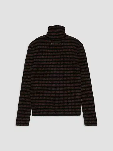 Maison Margiela Little Kid's & Kid's Striped Jersey Turtleneck Sweater - Striped Brown - Size 8 | Thumbnail 2 Maison Margiela Little Kid's & Kid's Striped Jersey Turtleneck Sweater - Striped Brown - Size 8 | Thumbnail 2