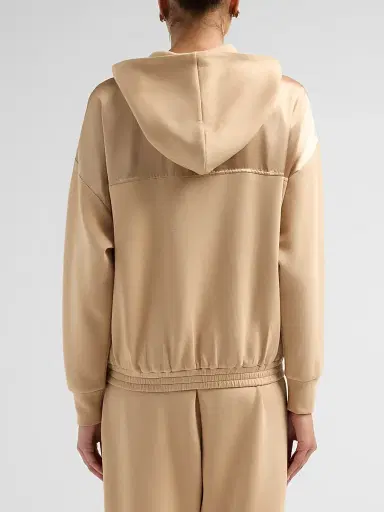 Ramy Brook Women's Fiona Satin-Trim Hooded Jacket - Camel - Size XL | Thumbnail 3 Ramy Brook Women's Fiona Satin-Trim Hooded Jacket - Camel - Size XL | Thumbnail 3