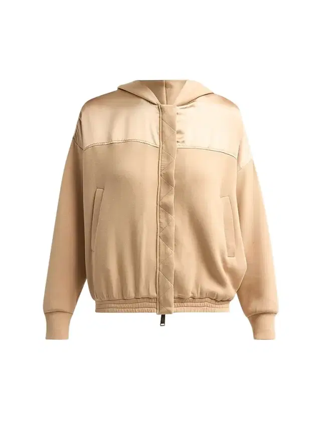 Women's Fiona Satin-Trim Hooded Jacket - Camel - Size XL Women's Fiona Satin-Trim Hooded Jacket - Camel - Size XL