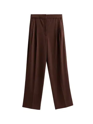 Ronny Kobo Women's Hayes Pleated Straight-Leg Pants - Chocolate | Thumbnail 1 Ronny Kobo Women's Hayes Pleated Straight-Leg Pants - Chocolate | Thumbnail 1