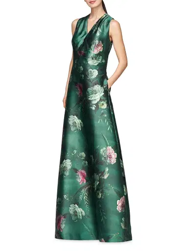 Kay Unger Women's Rosalind Floral Print Gown - Light Emerald | Thumbnail 3 Kay Unger Women's Rosalind Floral Print Gown - Light Emerald | Thumbnail 3