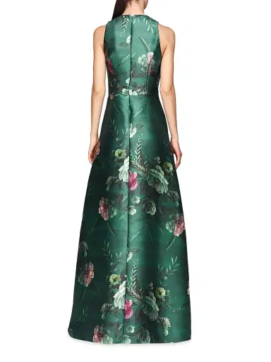 Kay Unger Women's Rosalind Floral Print Gown - Light Emerald | Thumbnail 4 Kay Unger Women's Rosalind Floral Print Gown - Light Emerald | Thumbnail 4