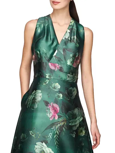 Kay Unger Women's Rosalind Floral Print Gown - Light Emerald | Thumbnail 5 Kay Unger Women's Rosalind Floral Print Gown - Light Emerald | Thumbnail 5