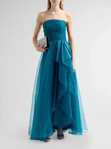Theia Women's Teresa Draped Tulle Gown - Night Swim | Thumbnail 2 Theia Women's Teresa Draped Tulle Gown - Night Swim | Thumbnail 2