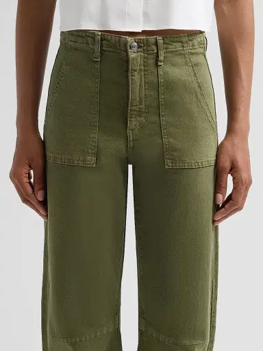 Le Jean Women's Utility Soft Barrel Jeans - Olive Green | Thumbnail 5 Le Jean Women's Utility Soft Barrel Jeans - Olive Green | Thumbnail 5