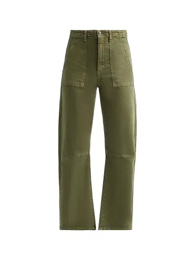 Le Jean Women's Utility Soft Barrel Jeans - Olive Green | Thumbnail 1 Le Jean Women's Utility Soft Barrel Jeans - Olive Green | Thumbnail 1