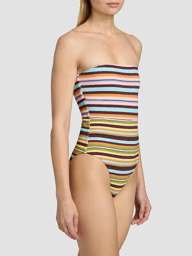 BEACH RIOT Women's Amber Strapless One-Piece Swimsuit - Paradise Stripe - Size Large | Thumbnail 4 BEACH RIOT Women's Amber Strapless One-Piece Swimsuit - Paradise Stripe - Size Large | Thumbnail 4