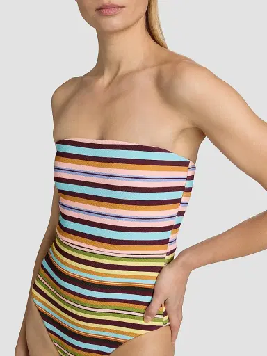 BEACH RIOT Women's Amber Strapless One-Piece Swimsuit - Paradise Stripe - Size Large | Thumbnail 7 BEACH RIOT Women's Amber Strapless One-Piece Swimsuit - Paradise Stripe - Size Large | Thumbnail 7