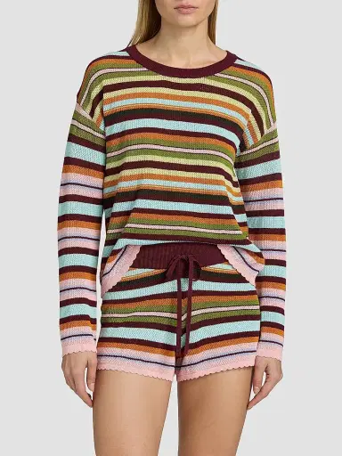 BEACH RIOT Women's Striped Beach Sweater - Paradise Stripe - Size Large | Thumbnail 3 BEACH RIOT Women's Striped Beach Sweater - Paradise Stripe - Size Large | Thumbnail 3