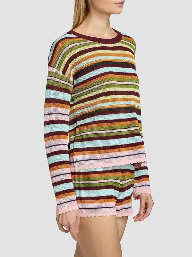 BEACH RIOT Women's Striped Beach Sweater - Paradise Stripe - Size Large | Thumbnail 4 BEACH RIOT Women's Striped Beach Sweater - Paradise Stripe - Size Large | Thumbnail 4