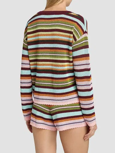 BEACH RIOT Women's Striped Beach Sweater - Paradise Stripe - Size Large | Thumbnail 5 BEACH RIOT Women's Striped Beach Sweater - Paradise Stripe - Size Large | Thumbnail 5