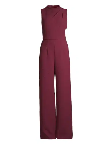Black Halo Women's Corinne Sleeveless Flared-Leg Jumpsuit - Maroon | Thumbnail 1 Black Halo Women's Corinne Sleeveless Flared-Leg Jumpsuit - Maroon | Thumbnail 1