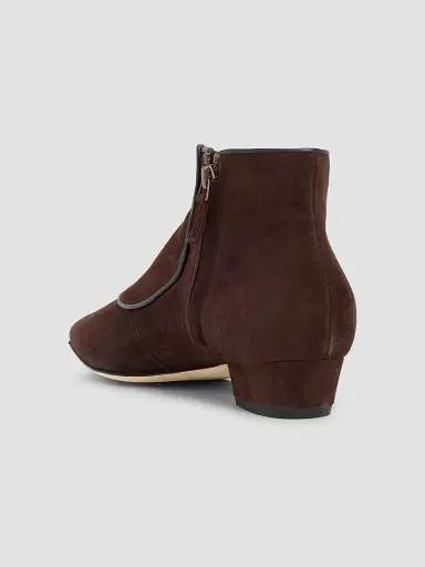 Manolo Blahnik Women's Hironu Suede Ankle Boots - Dark Brown Black - Size 10 | Thumbnail 4 Manolo Blahnik Women's Hironu Suede Ankle Boots - Dark Brown Black - Size 10 | Thumbnail 4