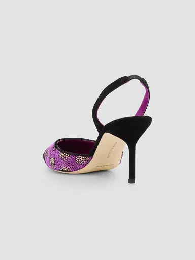 Manolo Blahnik Women's Capsli Gala Slingback Pumps - Black | Thumbnail 4 Manolo Blahnik Women's Capsli Gala Slingback Pumps - Black | Thumbnail 4