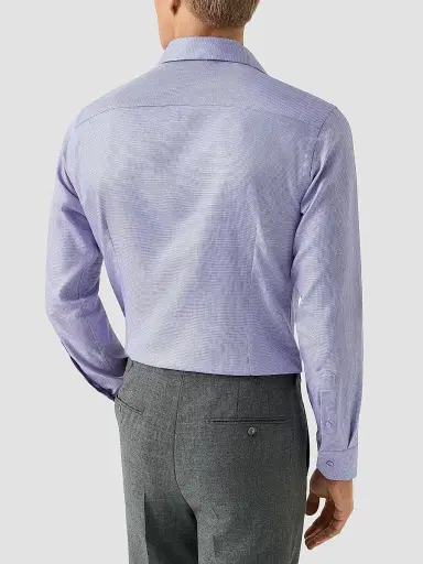 Eton Men's Contemporary Fit Textured Twill Shirt - Light Purple - Size 18 | Thumbnail 4 Eton Men's Contemporary Fit Textured Twill Shirt - Light Purple - Size 18 | Thumbnail 4