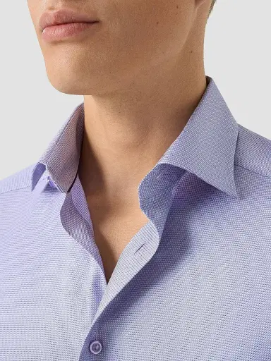 Eton Men's Contemporary Fit Textured Twill Shirt - Light Purple - Size 18 | Thumbnail 5 Eton Men's Contemporary Fit Textured Twill Shirt - Light Purple - Size 18 | Thumbnail 5