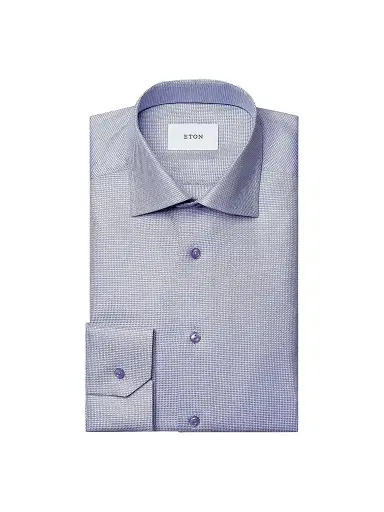 Eton Men's Contemporary Fit Textured Twill Shirt - Light Purple - Size 18 | Thumbnail 1 Eton Men's Contemporary Fit Textured Twill Shirt - Light Purple - Size 18 | Thumbnail 1