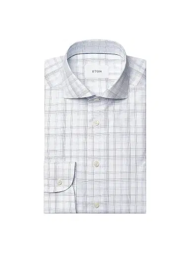 Eton Men's Plaid Cotton Poplin Contemporary-Fit Shirt - Light Blue | Thumbnail 1 Eton Men's Plaid Cotton Poplin Contemporary-Fit Shirt - Light Blue | Thumbnail 1