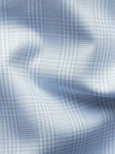 Eton Men's Contemporary-Fit Check Cotton-Blend Shirt - Light Blue | Thumbnail 8 Eton Men's Contemporary-Fit Check Cotton-Blend Shirt - Light Blue | Thumbnail 8