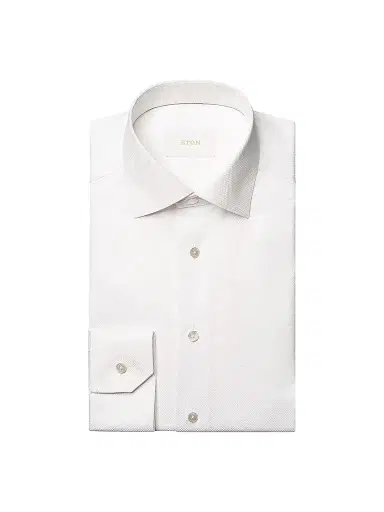 Eton Men's Elevated Textured Cotton Slim-Fit Shirt - White - Size 17.5 | Thumbnail 1 Eton Men's Elevated Textured Cotton Slim-Fit Shirt - White - Size 17.5 | Thumbnail 1