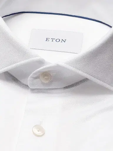 Eton Men's Slim-Fit Filo di Scozia Cotton Shirt - White - Size 17.5 | Thumbnail 5 Eton Men's Slim-Fit Filo di Scozia Cotton Shirt - White - Size 17.5 | Thumbnail 5