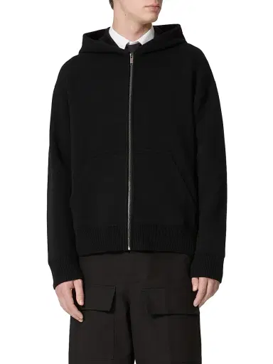Valentino Garavani Men's Hooded Wool Sweatshirt - Black | Thumbnail 3 Valentino Garavani Men's Hooded Wool Sweatshirt - Black | Thumbnail 3