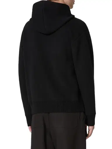 Valentino Garavani Men's Hooded Wool Sweatshirt - Black | Thumbnail 4 Valentino Garavani Men's Hooded Wool Sweatshirt - Black | Thumbnail 4