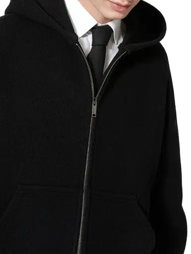 Valentino Garavani Men's Hooded Wool Sweatshirt - Black | Thumbnail 5 Valentino Garavani Men's Hooded Wool Sweatshirt - Black | Thumbnail 5