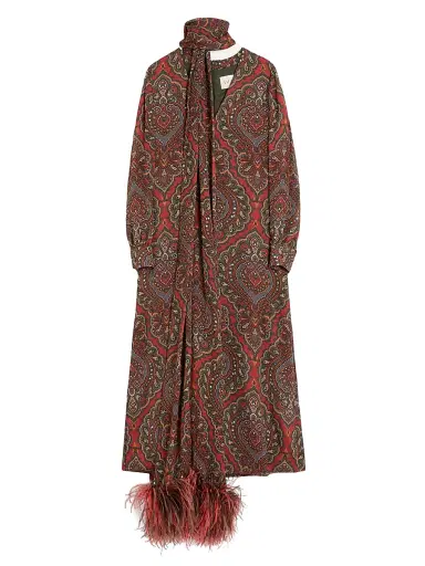 Valentino Garavani Women's Georgette Midi Dress with Voyage Imaginaire Cashmere Print - Paris Multicolor | Thumbnail 1 Valentino Garavani Women's Georgette Midi Dress with Voyage Imaginaire Cashmere Print - Paris Multicolor | Thumbnail 1